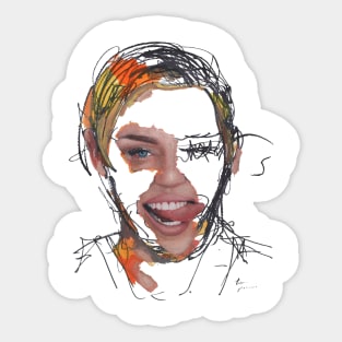 Malibu Someday Miley Pop Surreal Portrait | hold on | rock star Sticker